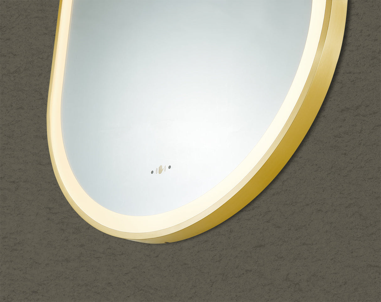Lirra Iron Framed LED Mirror Electroplated 450/600mm LOFM4590/LOFM60100-MB/BG/BN/GM — detail 7