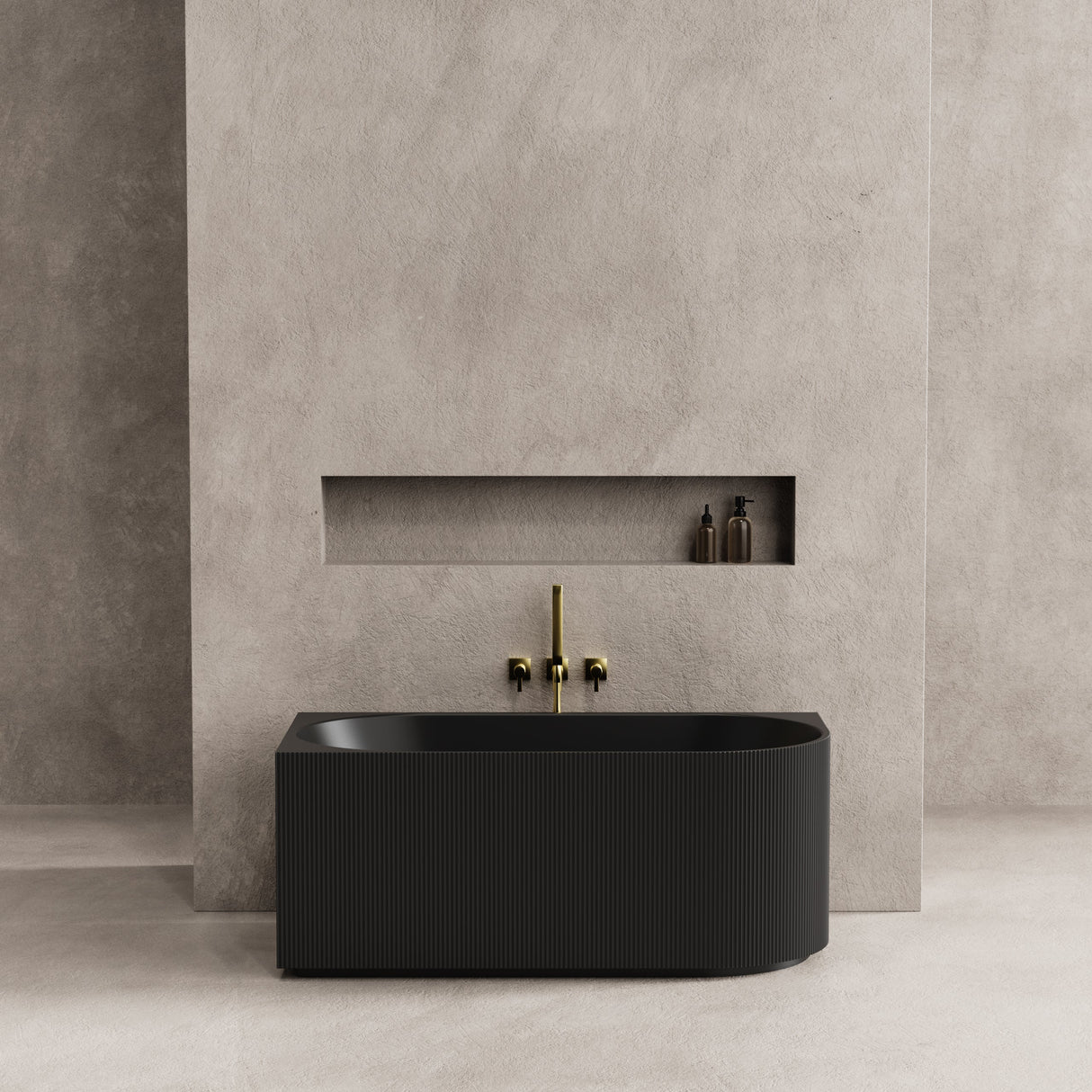Capri Fluted Corner Freestanding Bathtub 1500/1700mm CBAT1500L/R-GW/MW/MB/CBAT1700L/R-GW/MW/MB