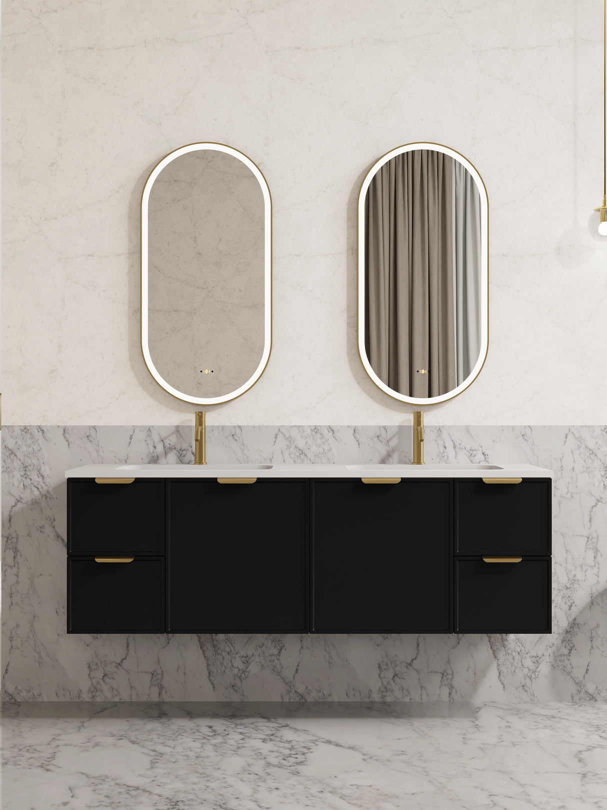 Lirra Iron Framed LED Mirror Electroplated 450/600mm LOFM4590/LOFM60100-MB/BG/BN/GM