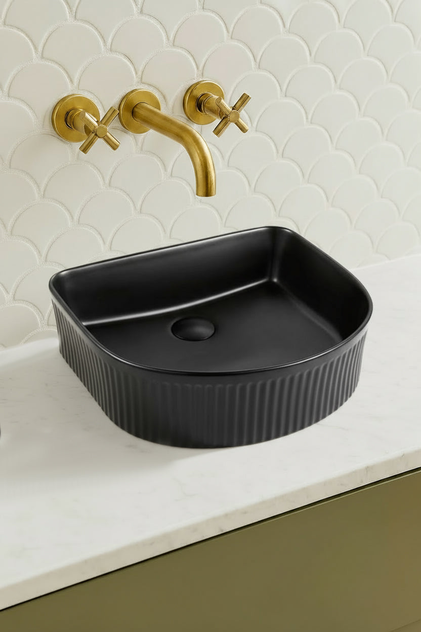 VITO Geneva Fluted Arch Premium Ceramic Above-Counter Basin 415*365*120mm CA4135AR
