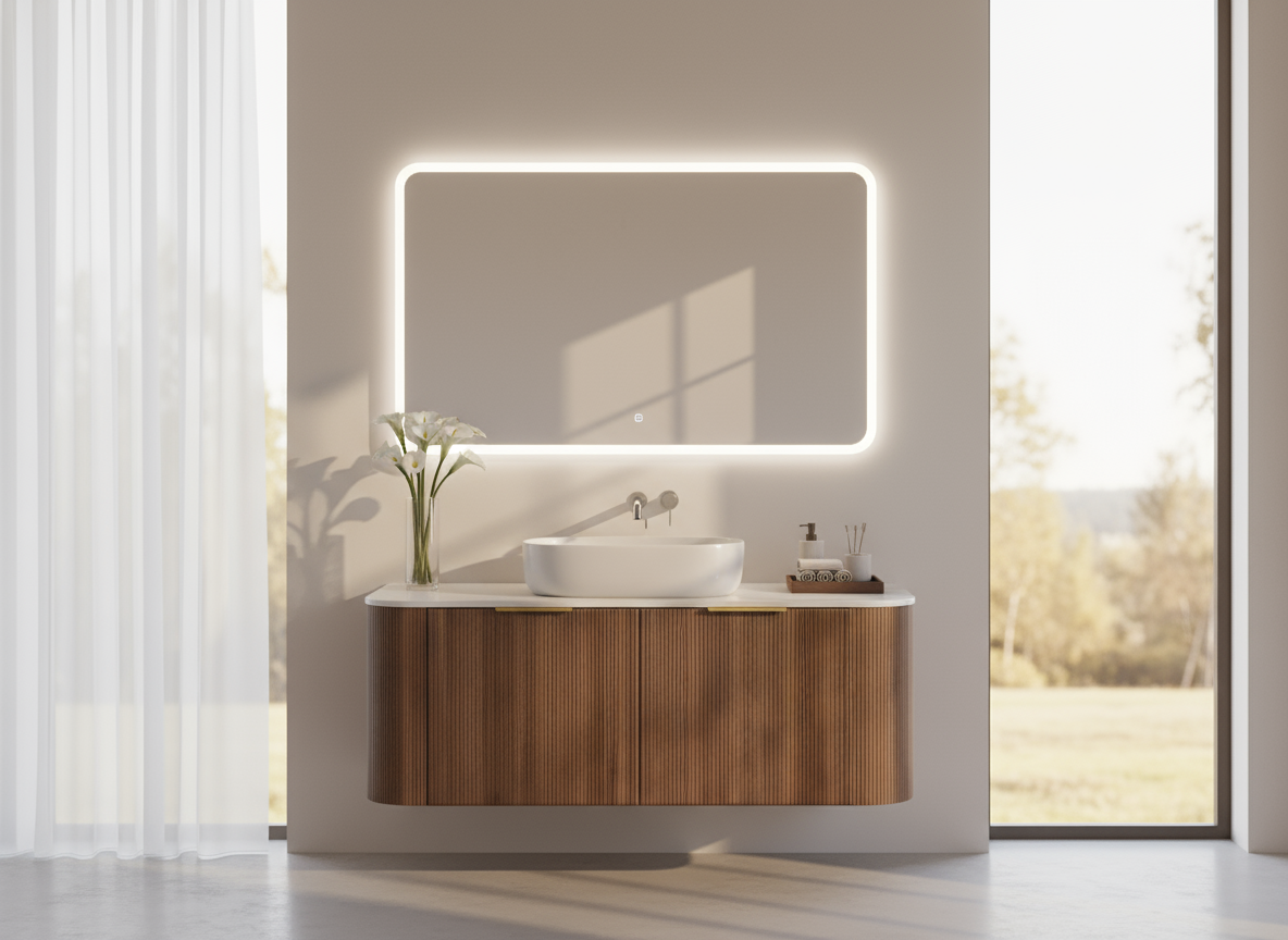 VITO ARDEN Fluted Curved Vanity With Inner Drawer 1200-1500mm — detail 3
