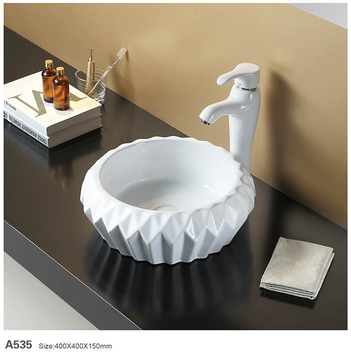 VITO Oslo Diamond Round Ceramic Above-Counter Basin 400*400*150mm OS535 — detail 3