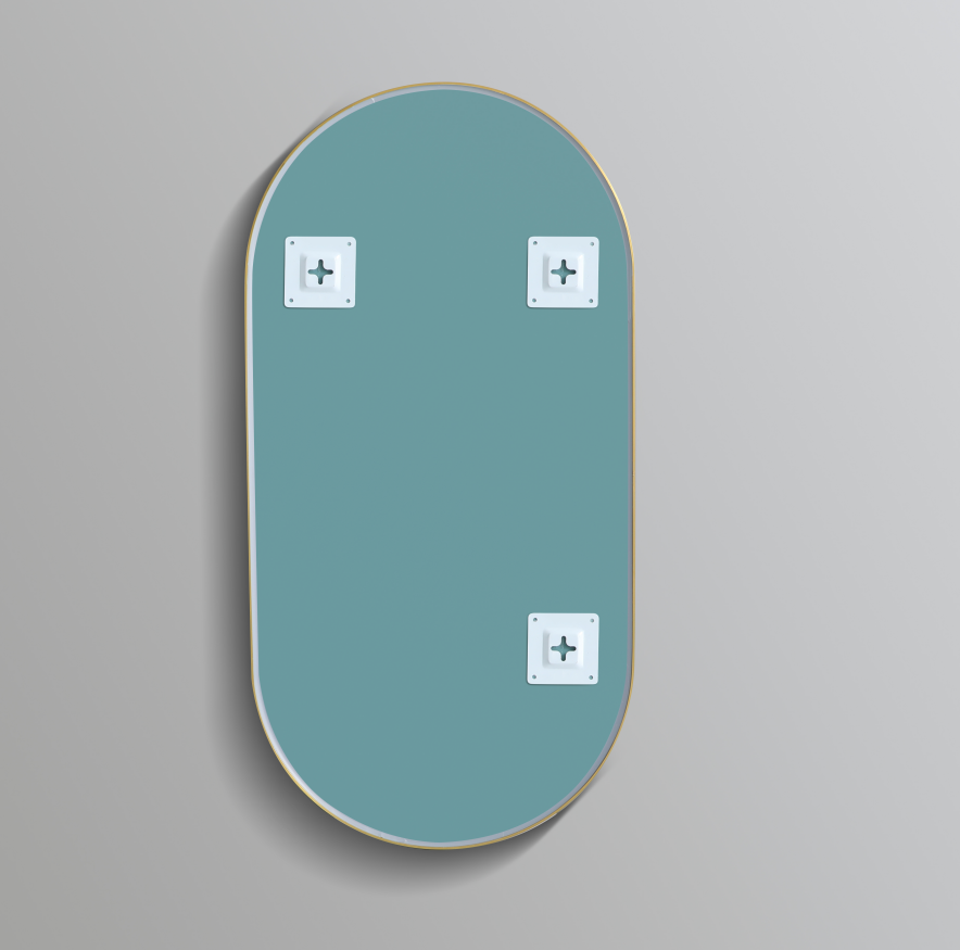 Vetra Aluminum Framed Mirror 5mm Copper Free with Safety Film 450*900/600*1000mm VOFM4590/VOFM60100-MB/BN/GM — detail 9