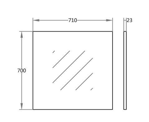 SHAKA Pencil Edge Mirrors 450-1500mm — detail 7