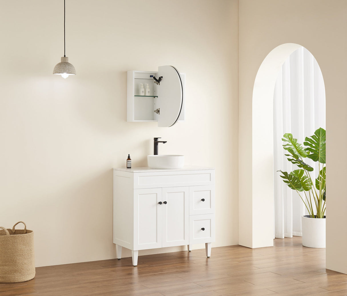 Lumero LED PVC Mirror Shaving Cabinet 900x600x155mm LOSV9060MW-LED/LOSV9060MB-LED — detail 2