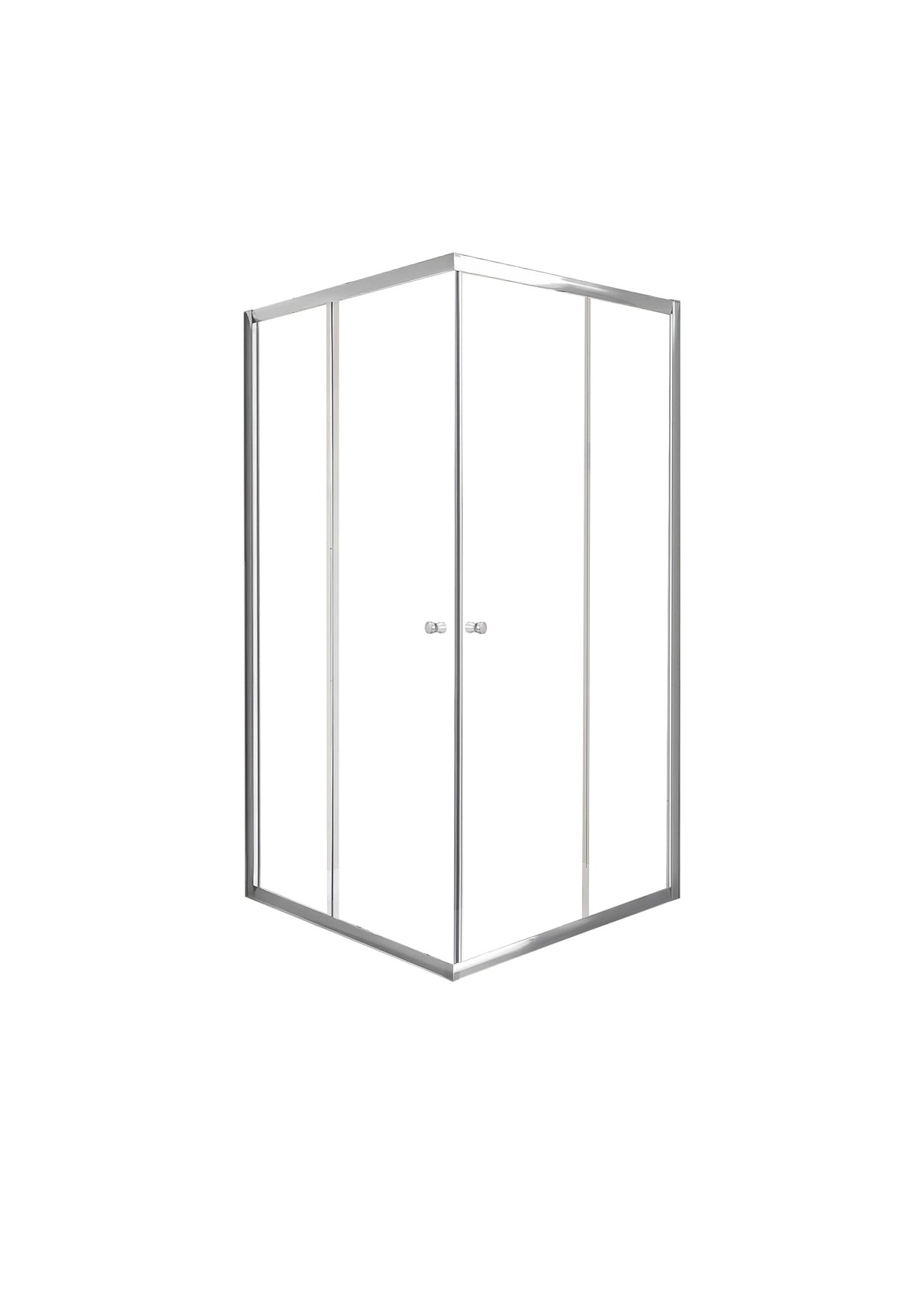 Shower Door Two Fixed + Two Sliding with Stainless Steel Round Handle 900X900X2000mm NA01142-CH — detail 2