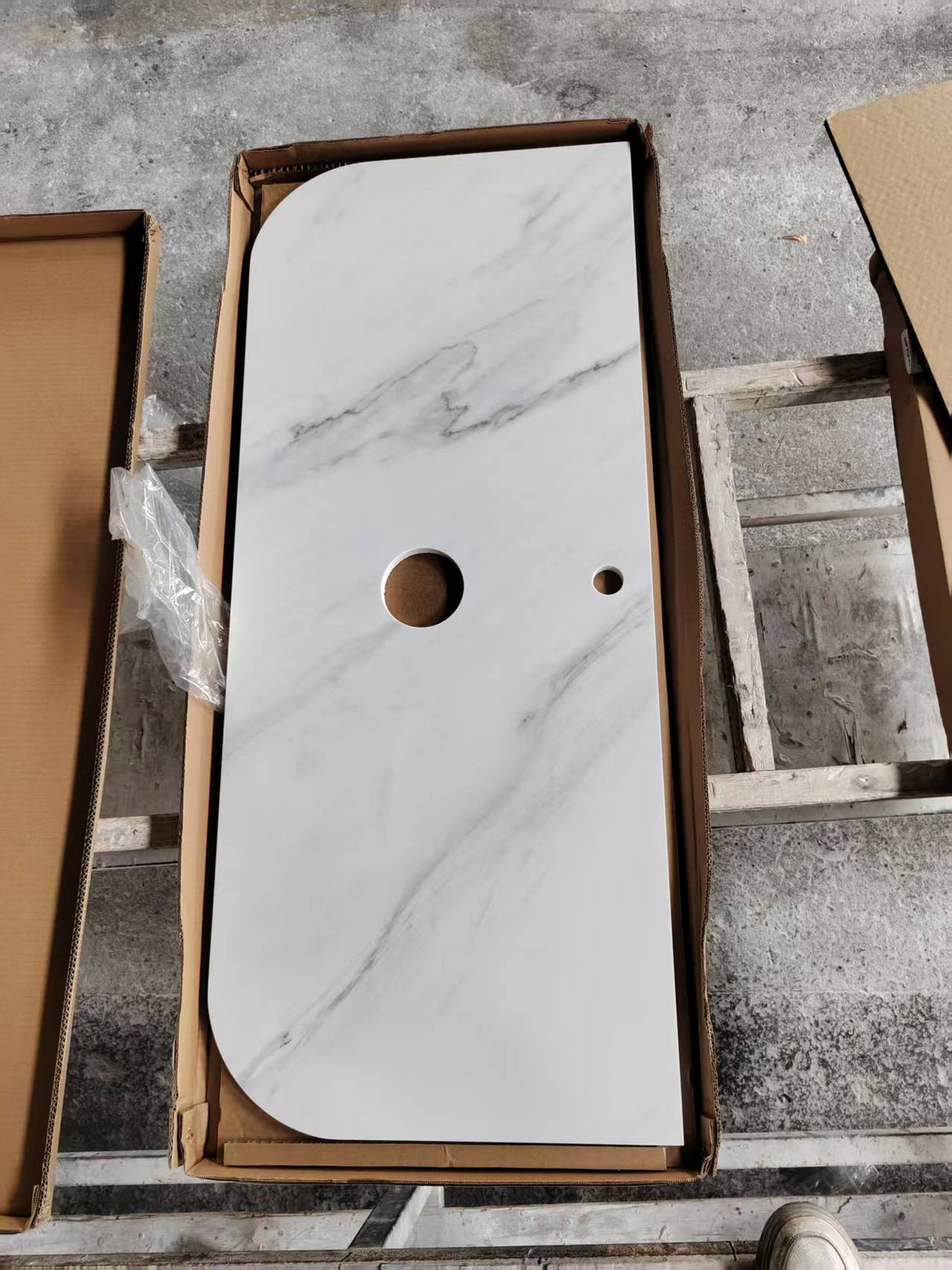 VITO Silica-Free Artificial Quartz Top- Curve 600*505*20mm — detail 7