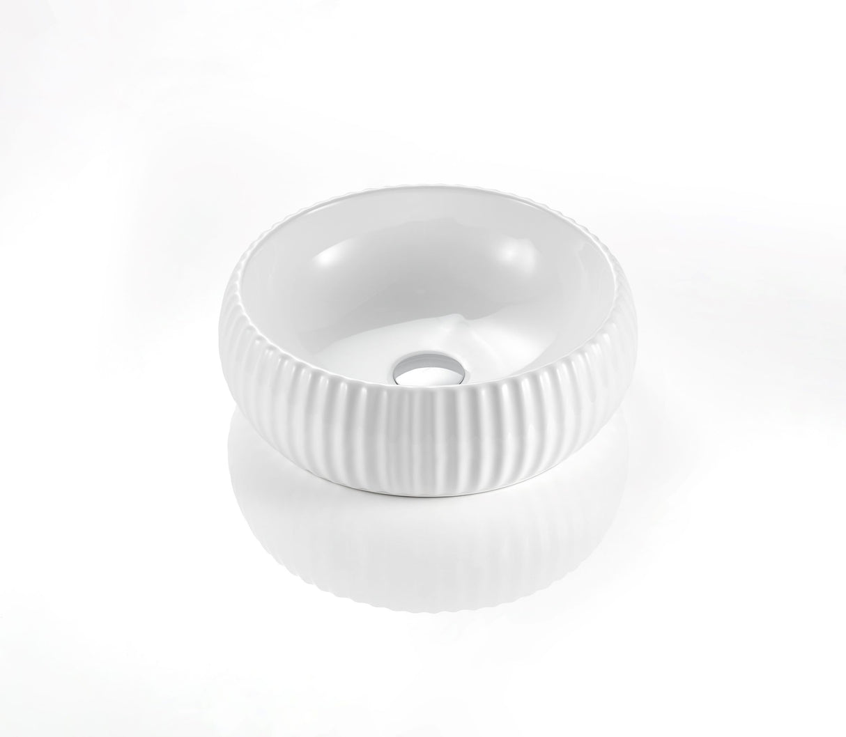 PA4014 Above Counter Basin, Cascade Fluted Art Basin(Round: 400*400*140mm)