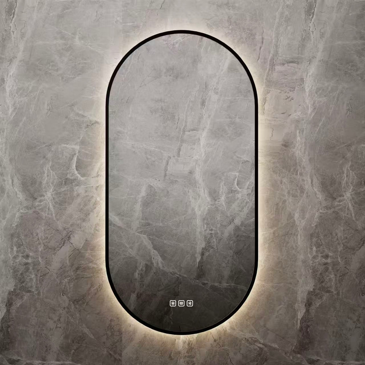 Framed/Frameless Mirror RUNWAY Shape Backlit Bluetooth 500*900mm LBOV5090/LBOV5090-MB/BB — detail 2