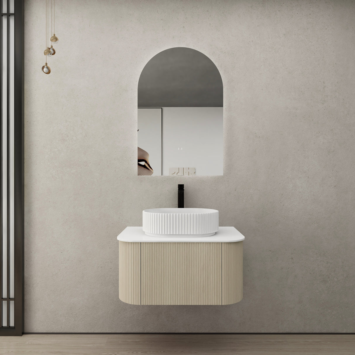 Bronte Wall-Hung PVC Curved Vanity KC75W