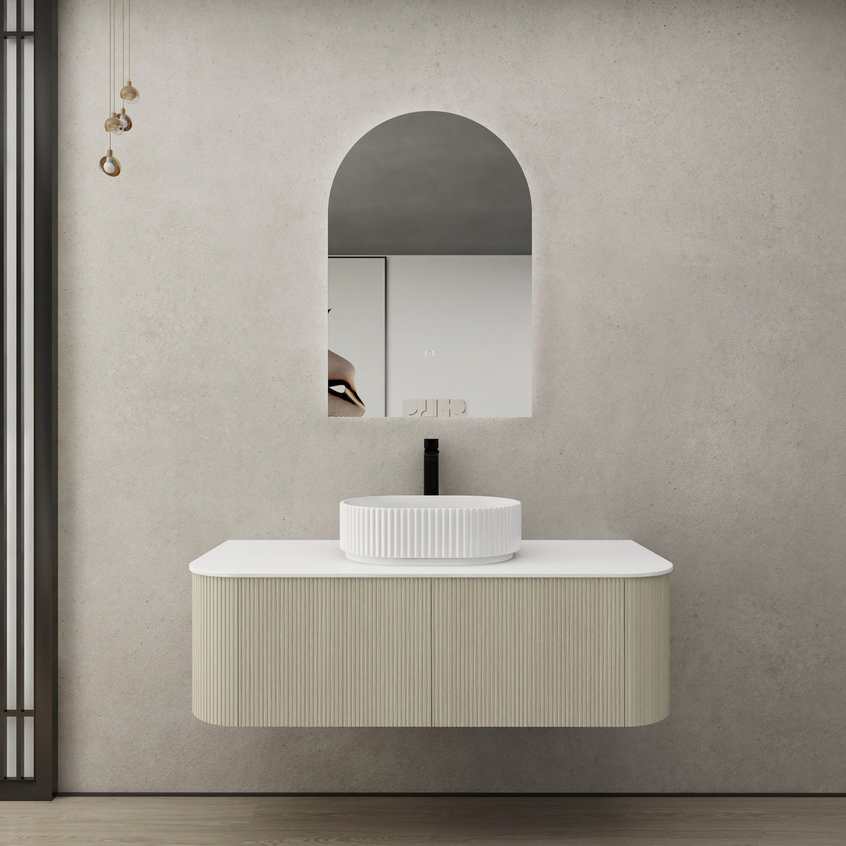 Bronte Wall-Hung PVC Curved Vanity KC125W