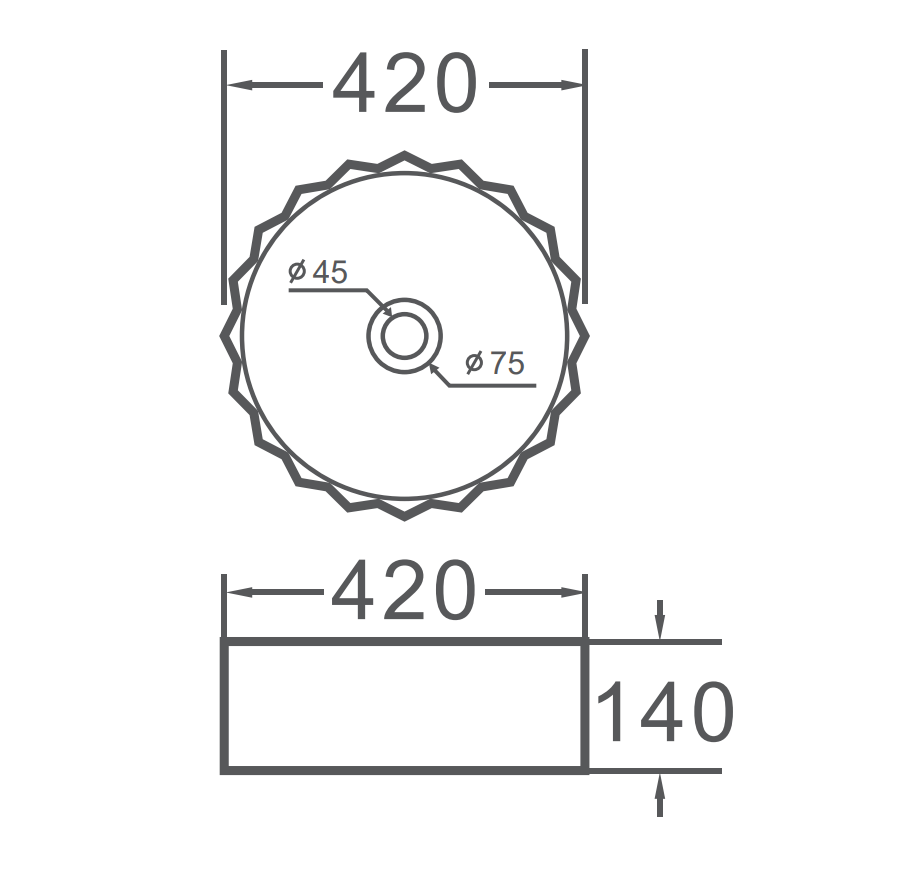 VITO Oslo Fluted Round Ceramic Above-Counter Basin 420*420*140mm OS659 — detail 4