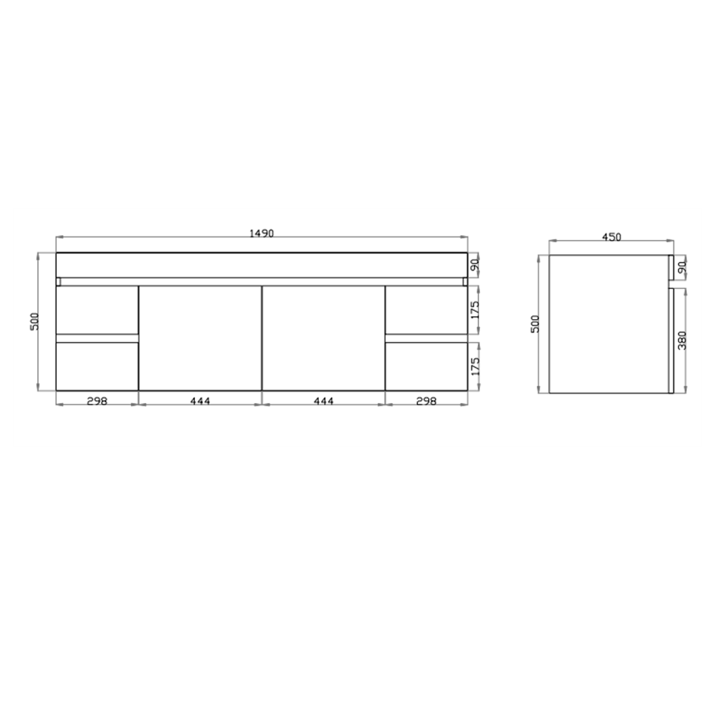 Berge Wall-Hung Wood Grain MDF Vanity B154W-DO — detail 4