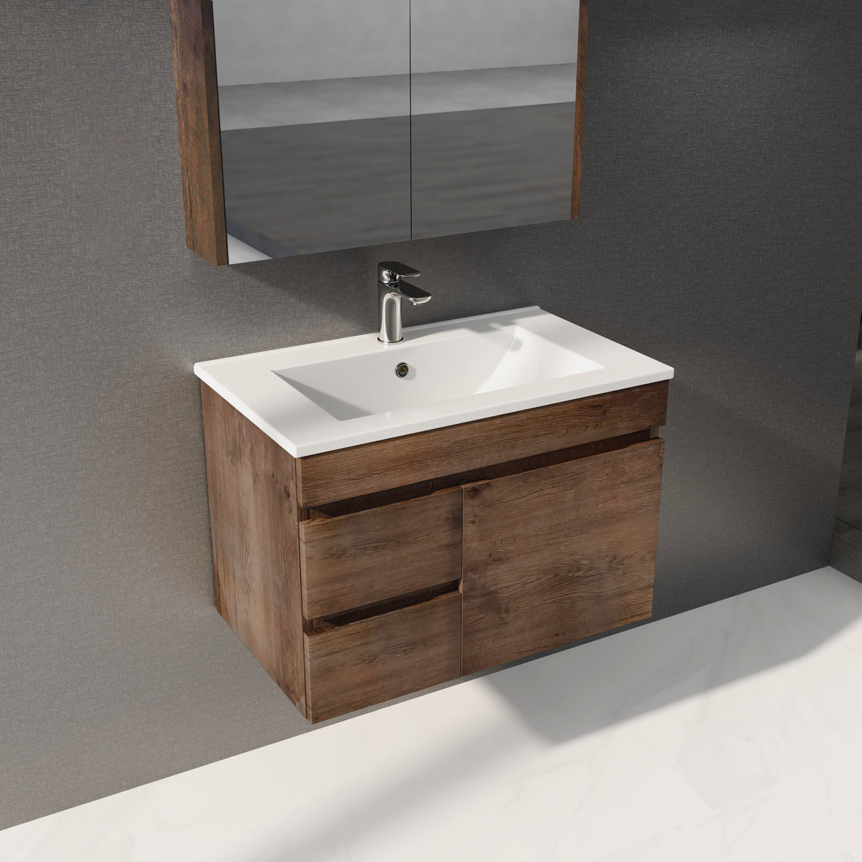 Berge Wall-Hung Wood Grain MDF Vanity B74LW-DO — detail 3