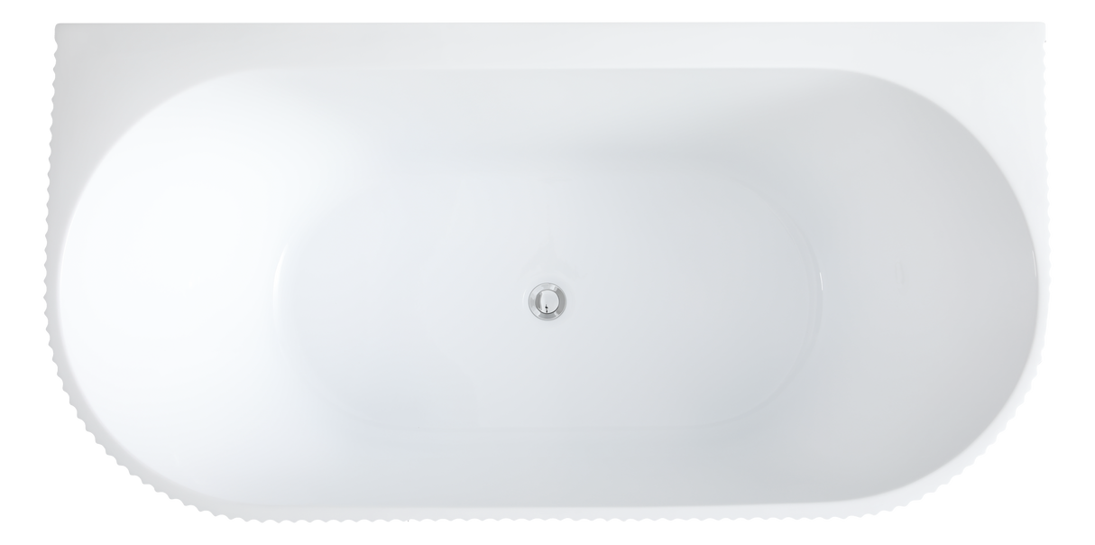 Bali Fluted Freestanding Back to Wall Bathtub 1500/1700 BBAT1500GW-MW-MB/BBAT1700GW-MW-MB — detail 9