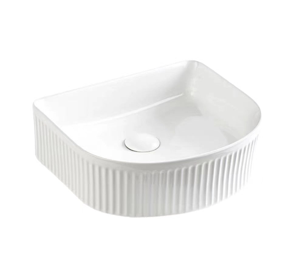 VITO Athena Fluted Arch Premium Ceramic Above-Counter Basin 400*360*130mm ATH4036AR-GW/MW/MB — detail 6