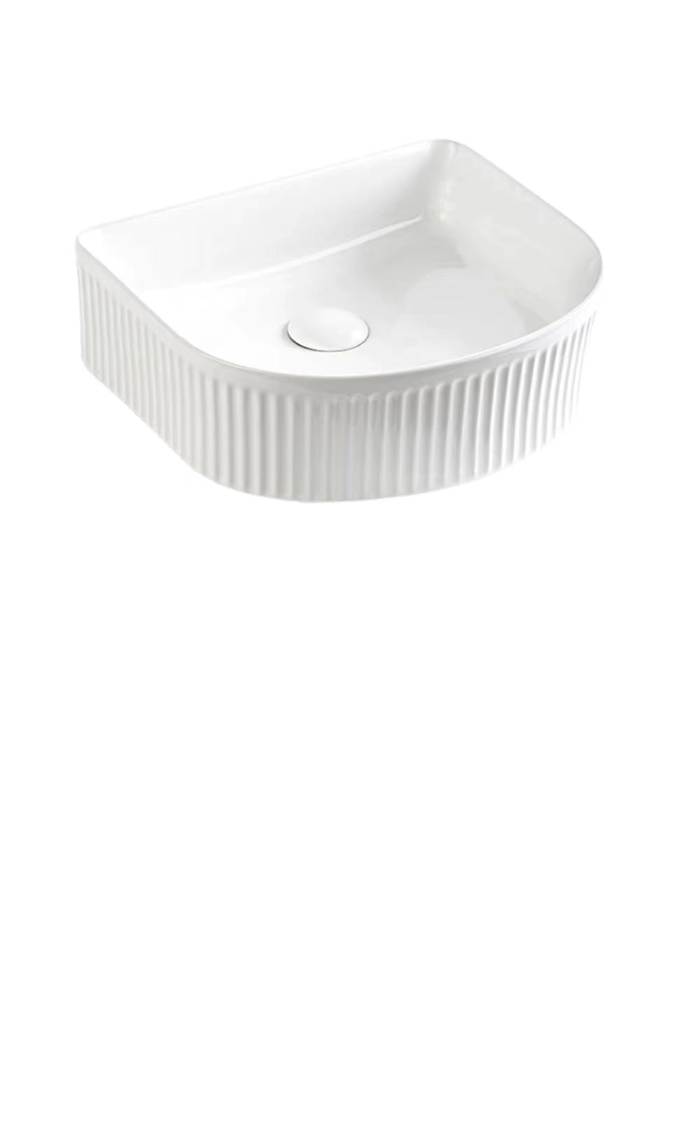 VITO Athena Fluted Arch Premium Ceramic Above-Counter Basin 400*360*130mm ATH4036AR-GW/MW/MB — detail 3