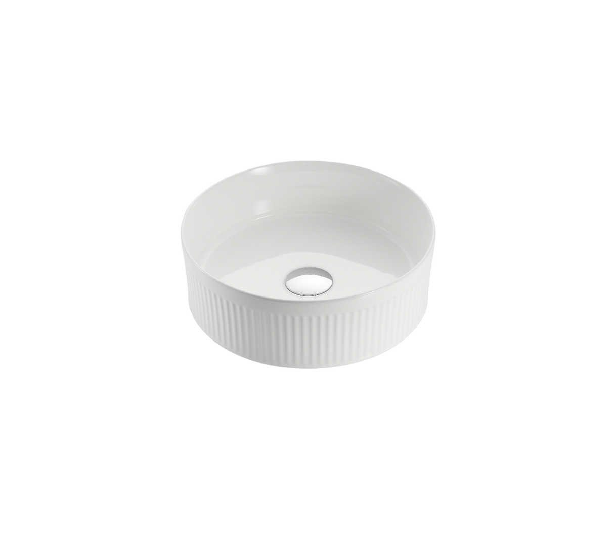 VITO Athena Fluted Round Premium Ceramic Above-Counter Basin 410*410*120mm ATH410R-GW/MW//MB — detail 6