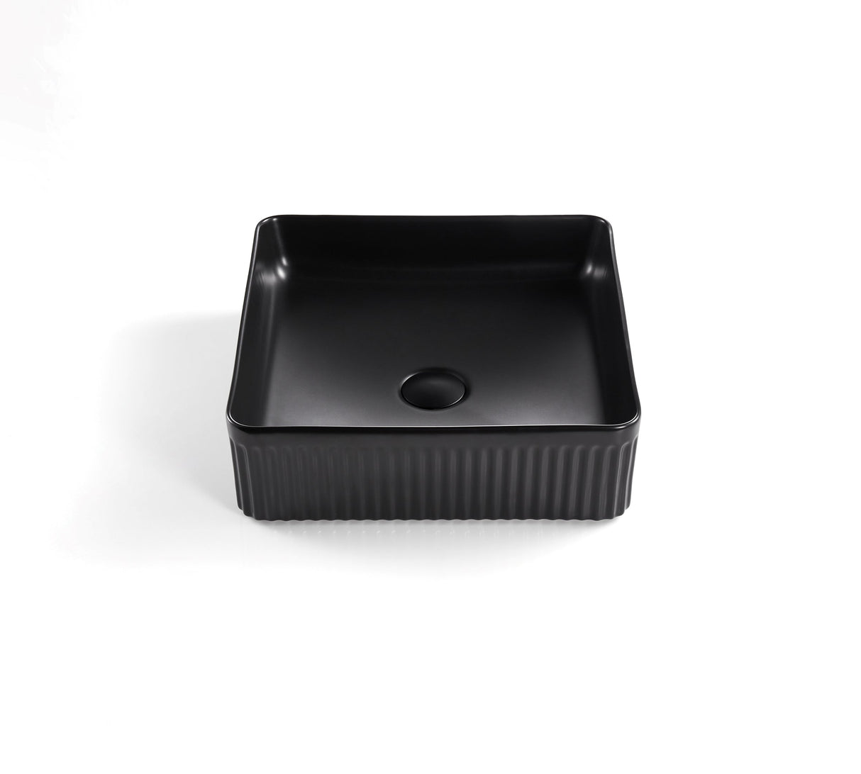 VITO Athena Fluted Square Premium Ceramic Above-Counter Basin400*400*130mm ATH4040SQ-GW/MB — detail 4