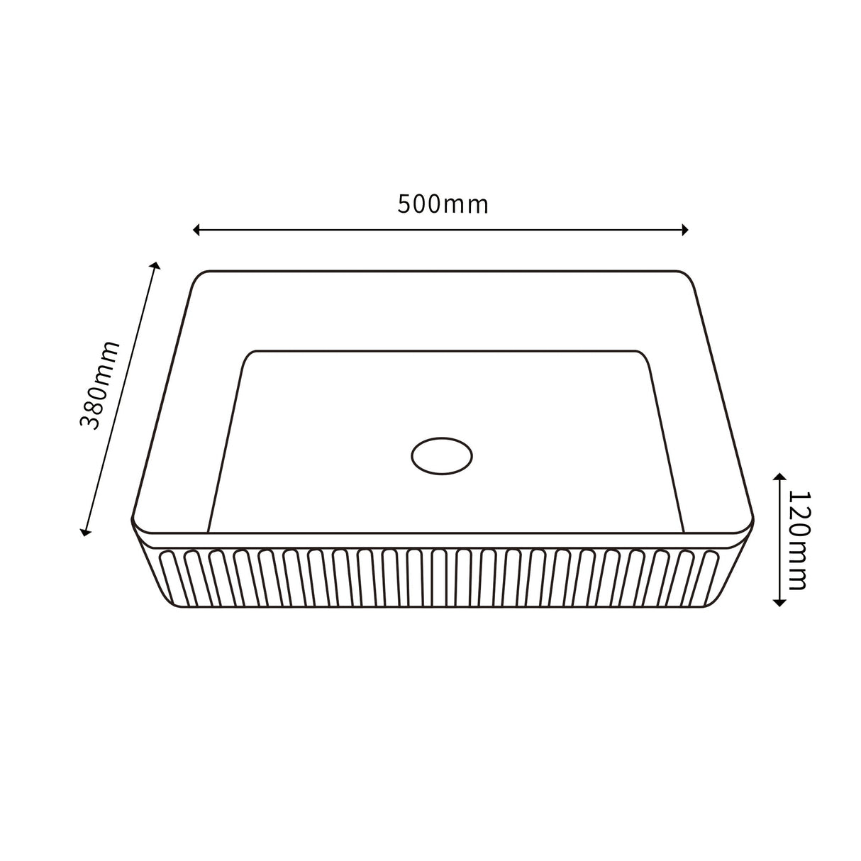 VITO Athena Fluted Oval Premium Ceramic Above-Counter Basin 590*370*100mm ATH5937-GW/MW/MB — detail 8