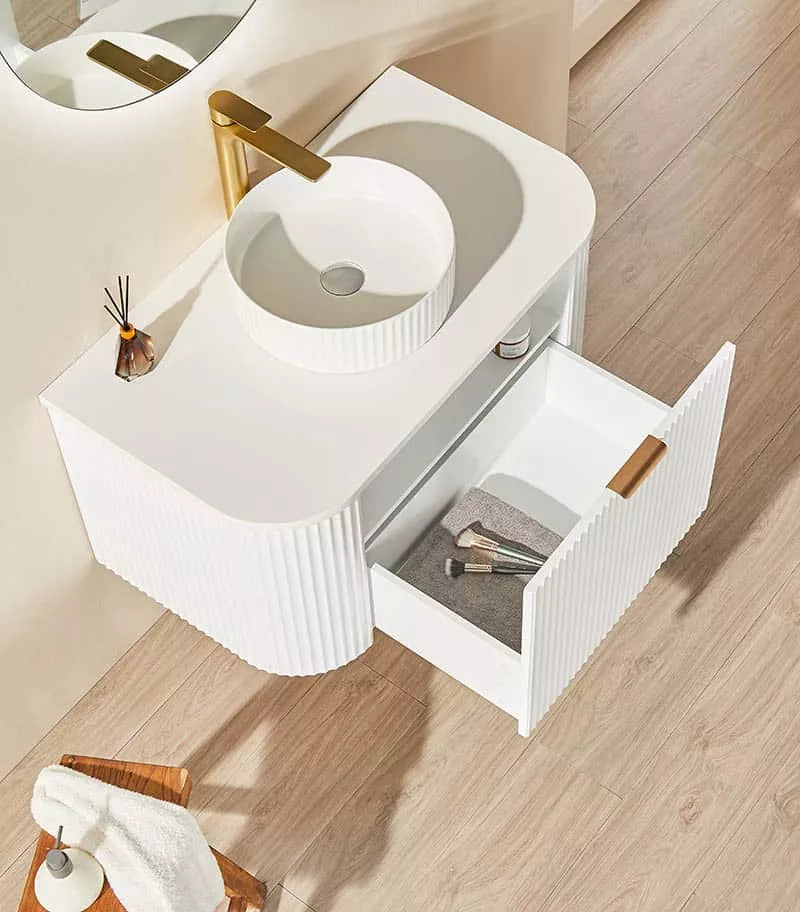 VITO AVANTTI Fluted Curved Vanity With Soft Closing Drawers 600-900mm (AVT600W-AVT900W) — detail 4