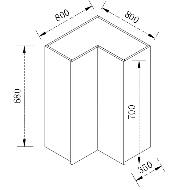 Kitchen Range hook Cabinet 2 Door Cupboard 600-800mm CFE-6060-700-BOX/CFE-8080-700-BOX/CFE-6060-800-BOX/CFE-808... — detail 3