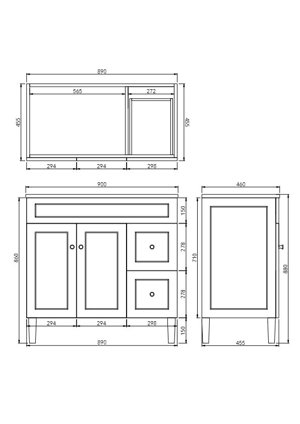 Harrington Free-Standing PVC Vanity CH94RL — detail 8