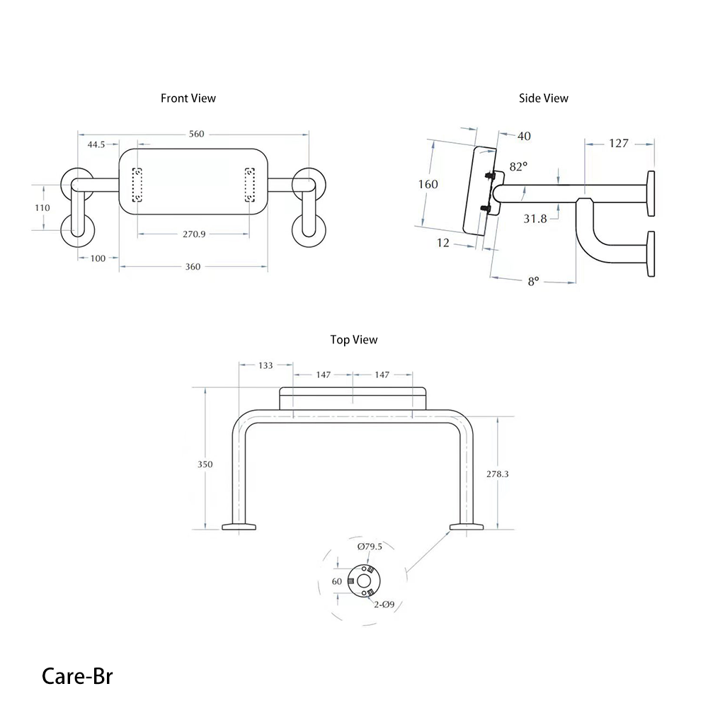 Care-BR Stainless Backrest — detail 2