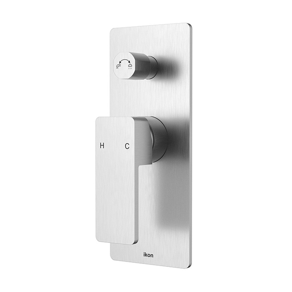 Ceram Wall Mixer Diverter Brushed Nickel Brushed Nickel