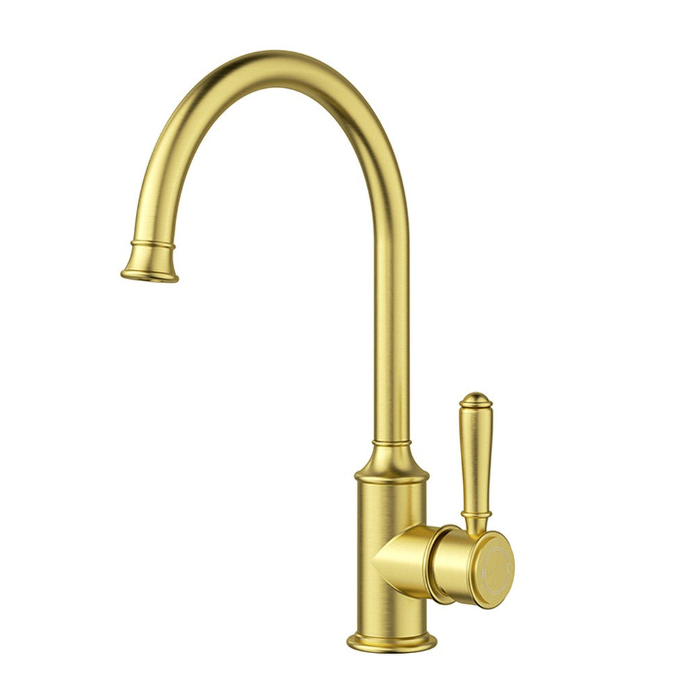 Clasico Sink Mixer Gooseneck Brushed Gold Brushed Gold