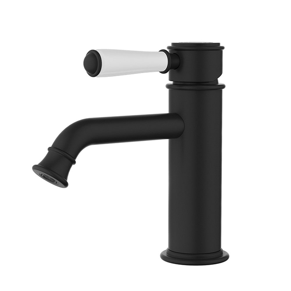 Clasico Basin Mixer Matt Black / Ceramic Handle Matt Black
