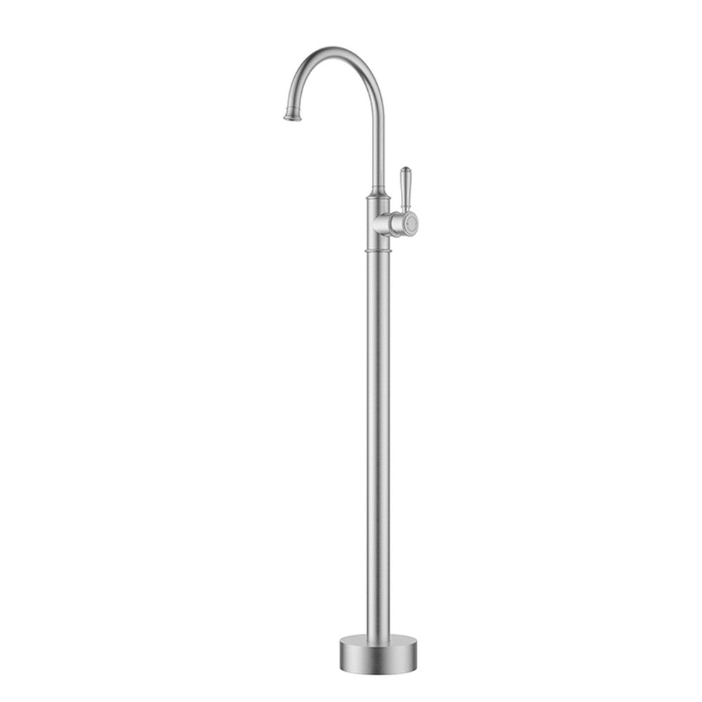 Clasico free standing gooseneck bath mixer In Brush Nickel Brushed Nickel