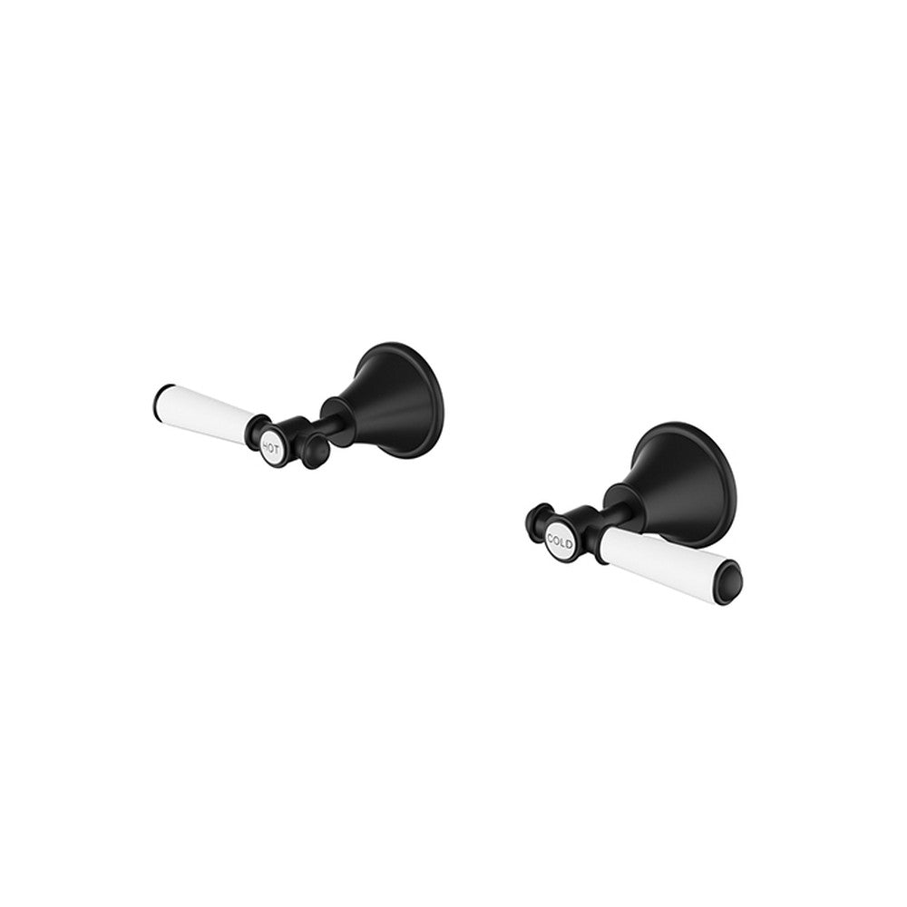 Clasico Wall Top Assemblies Ceramic Hahdle In Matt Black Lead Free Matt Black