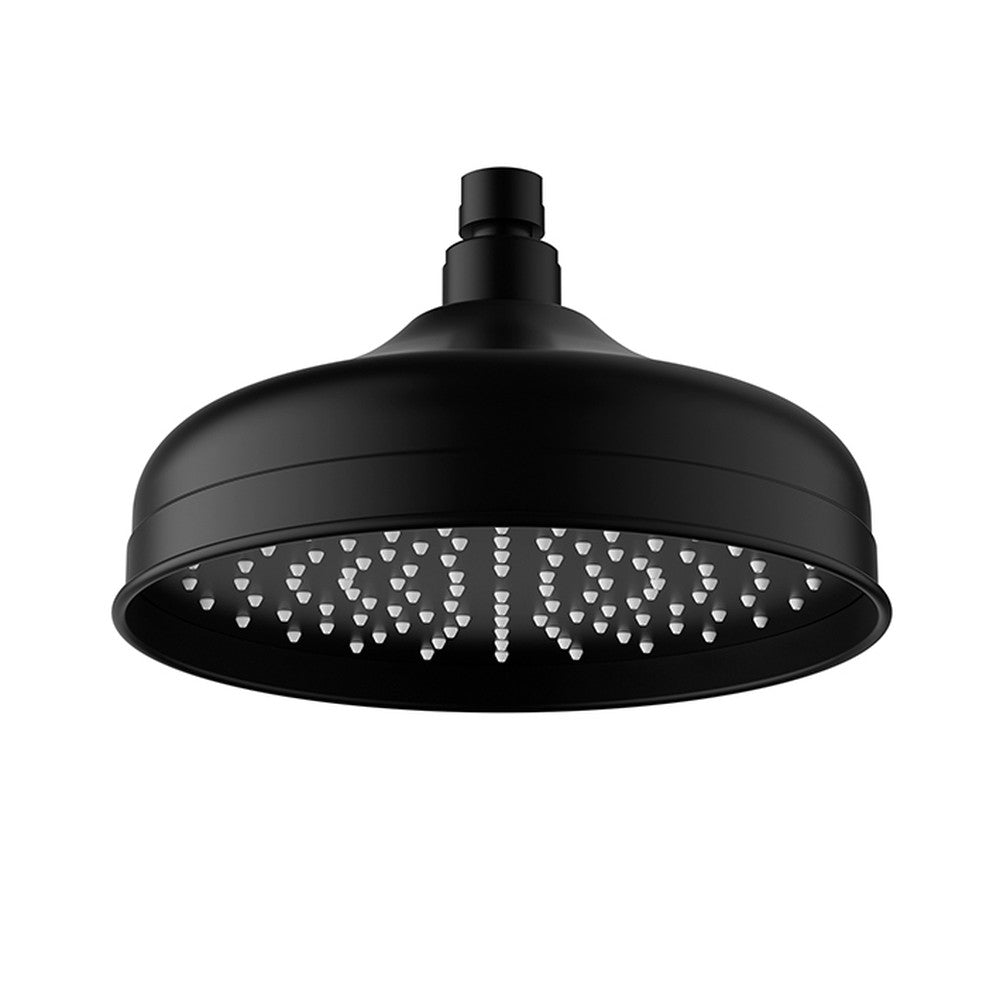 Clasico Shower Head Round Matt Black 220mm Matt Black