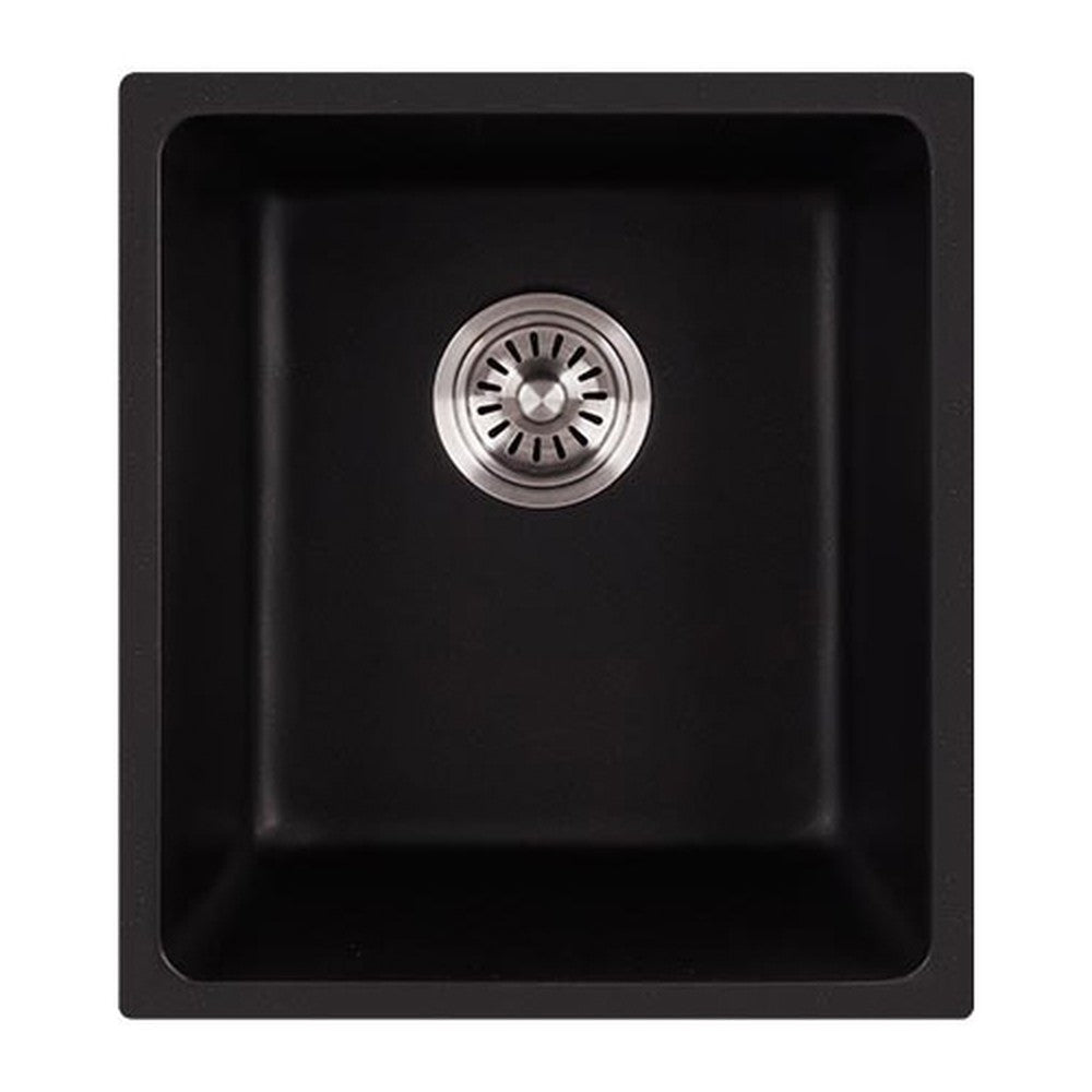 Cora Black Undermount Granite Sink 395x445x220 Matt Black