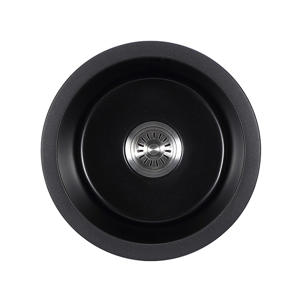 Cora Black Granite Sink Round 410x205 Matt Black