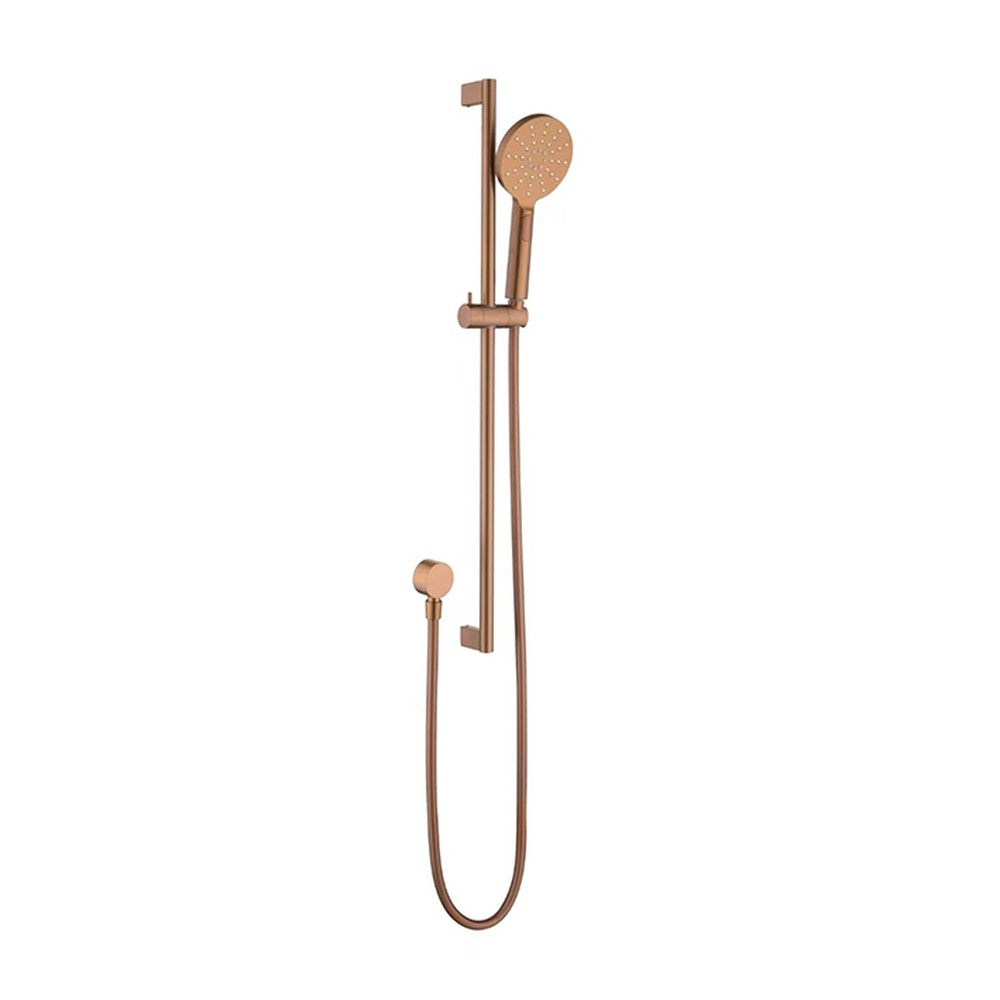 Cora Round Sliding Shower Set Brushde Copper Brushed Copper