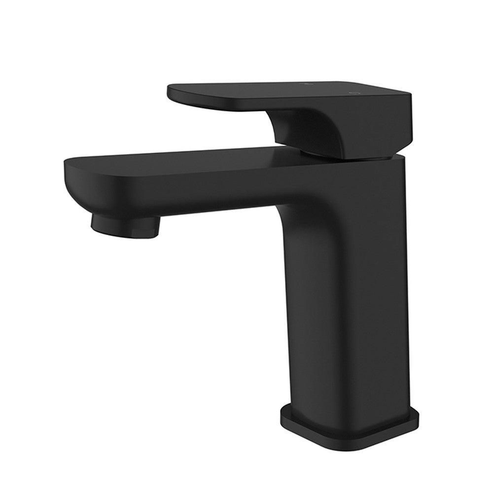 Eden Round Cornered Rectangle Handle Basin Mixer Matt Black Lead Free Matt Black