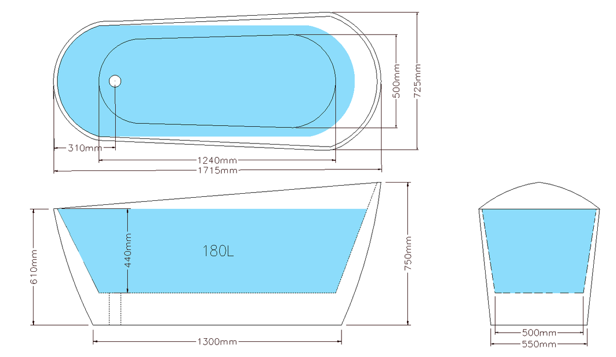 HBT1715-NF Hamiton Free Standing Bathtub — detail 4