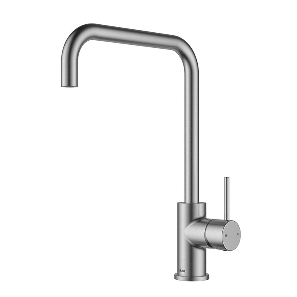 IKON-Hali Square Neck Sink Mixer Brushed Nickel Lead Free Brushed Nickel