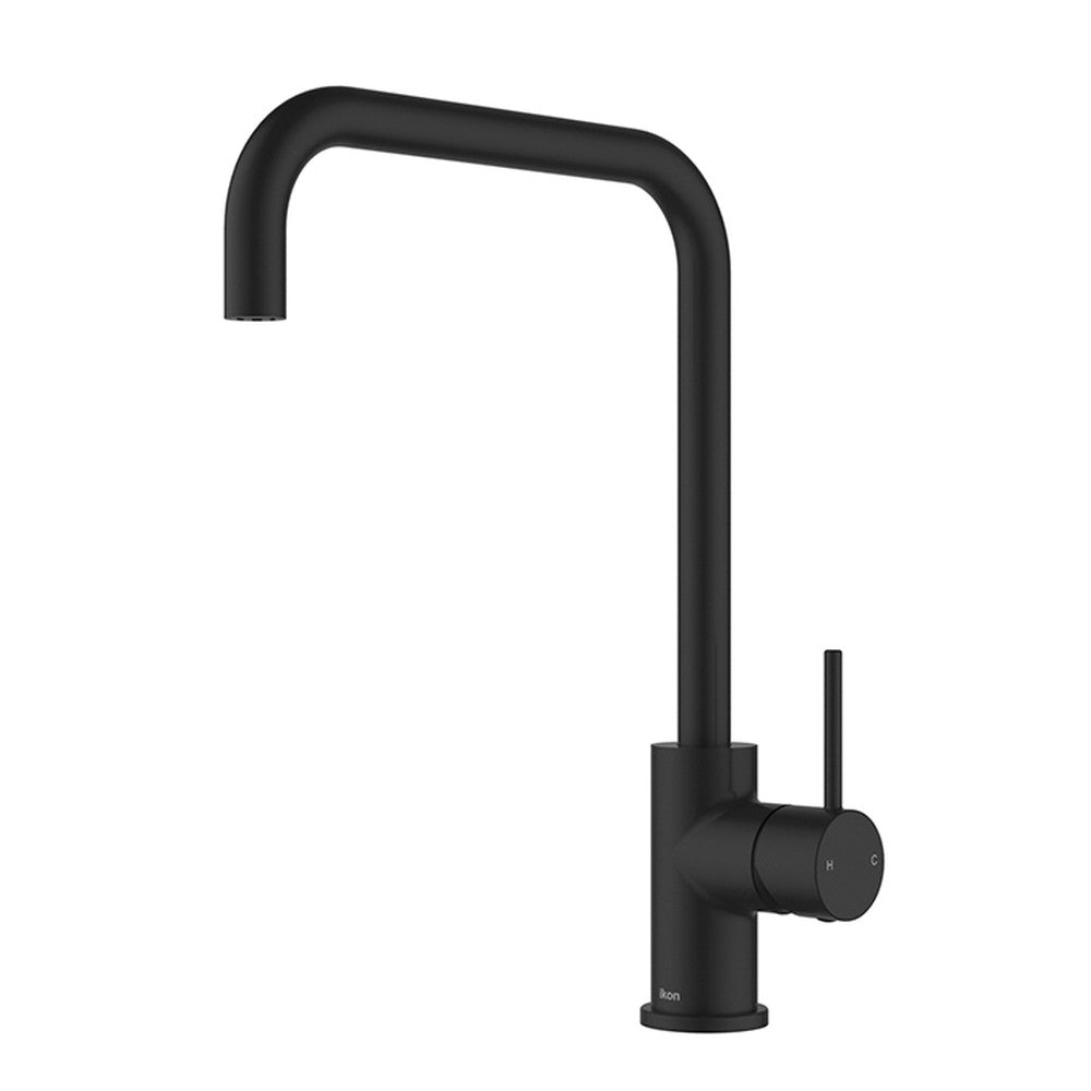 IKON-Hali Square Neck Sink Mixer In Matt Black Lead Free Matt Black