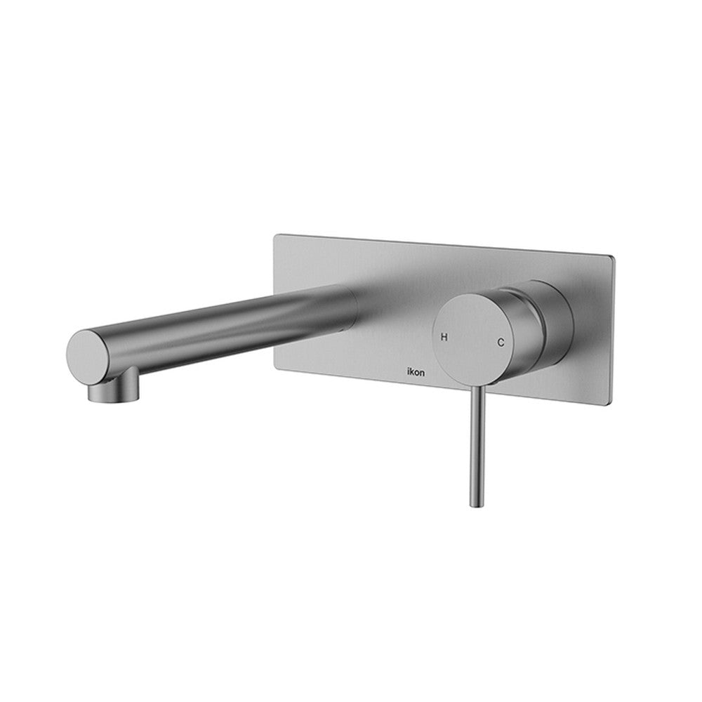 IKON-Hali Wall Basin Mixer Brushed Nickel Lead Free Brushed Nickel