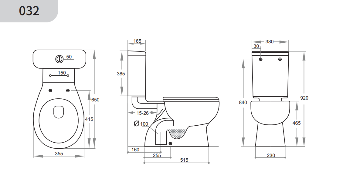 Dingo KDK032 Closed Couple Toilet Suite — detail 3