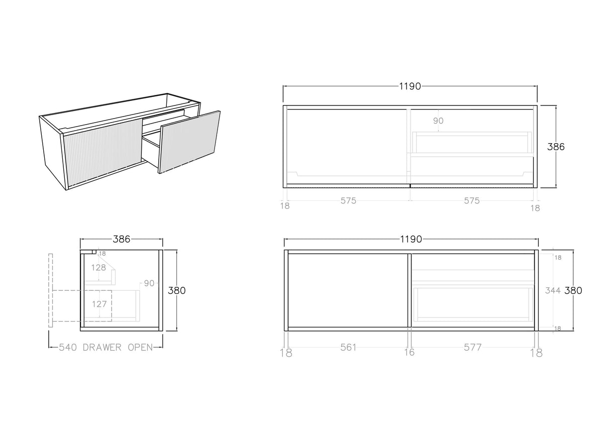 Bellevue Wall-Hung PVC Fluted Vanity Bellevue K123RW — detail 4