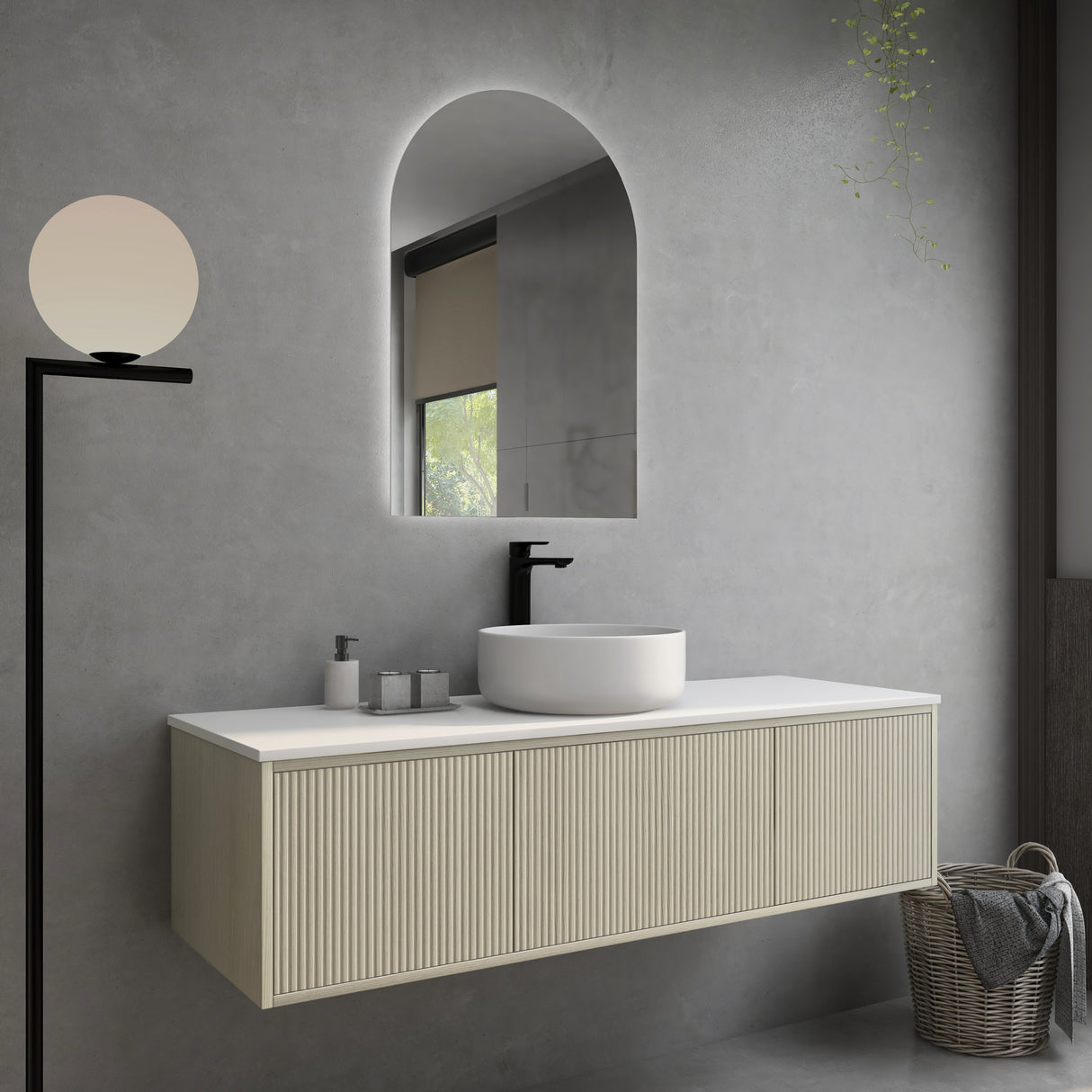 Bellevue Wall-Hung PVC Fluted Vanity K155W — detail 3