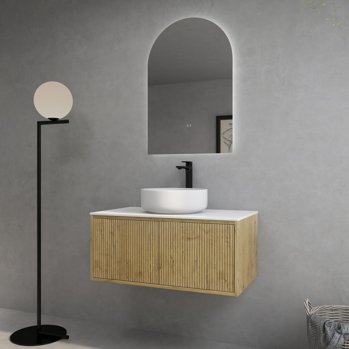 Bellevue Wall-Hung PVC Fluted Vanity K95RW — detail 2