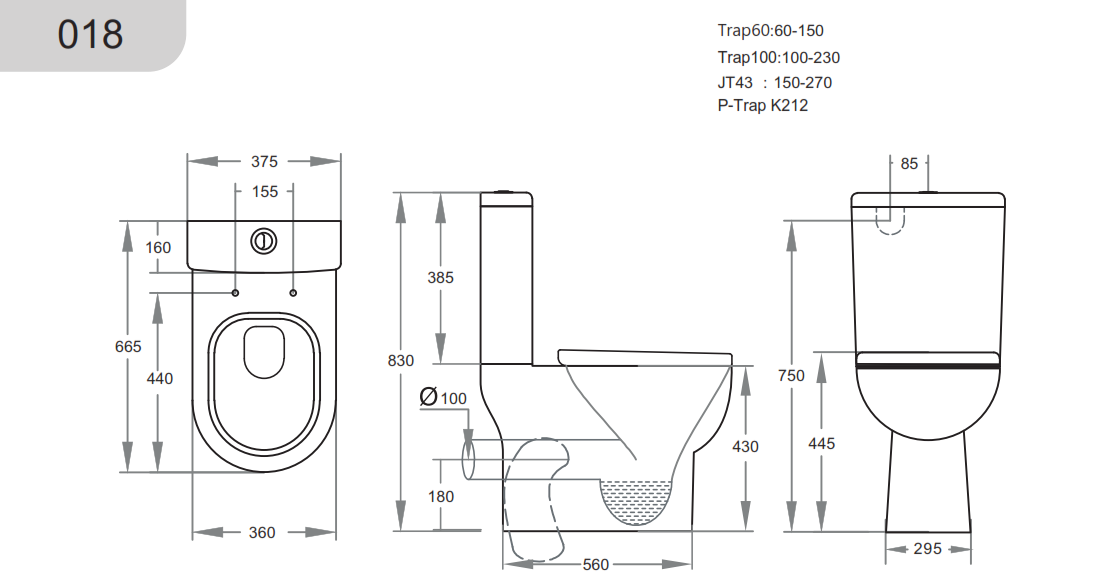 Bela KDK018 Skew Toilet Suite — detail 2