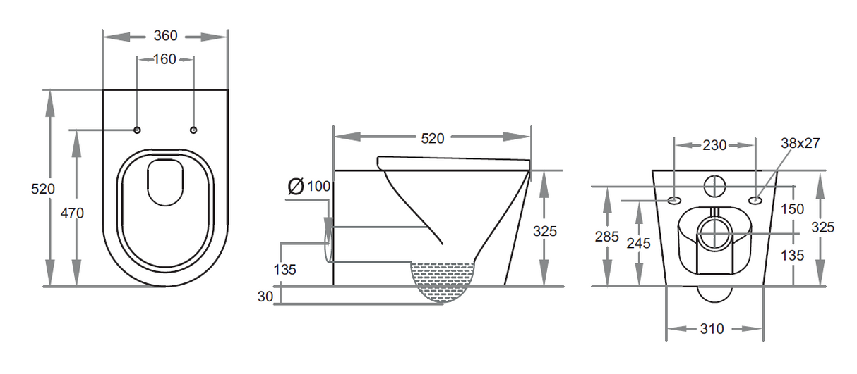 KDK302R-MB Avis Rimless Wall Hung Pan (Copy) — detail 4