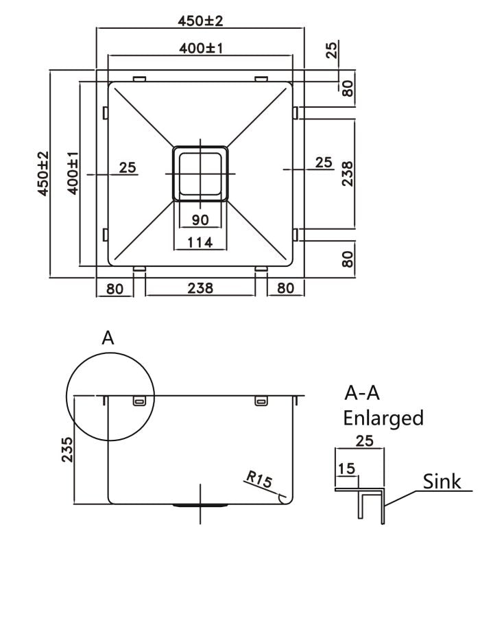 Electrical plated Gum Metal(KSS400-GM)400*400*235mm — detail 3