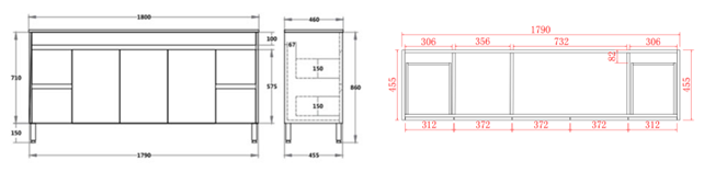 Nova Free-Standing Plywood Vanity with Kickboard NC184K — detail 2